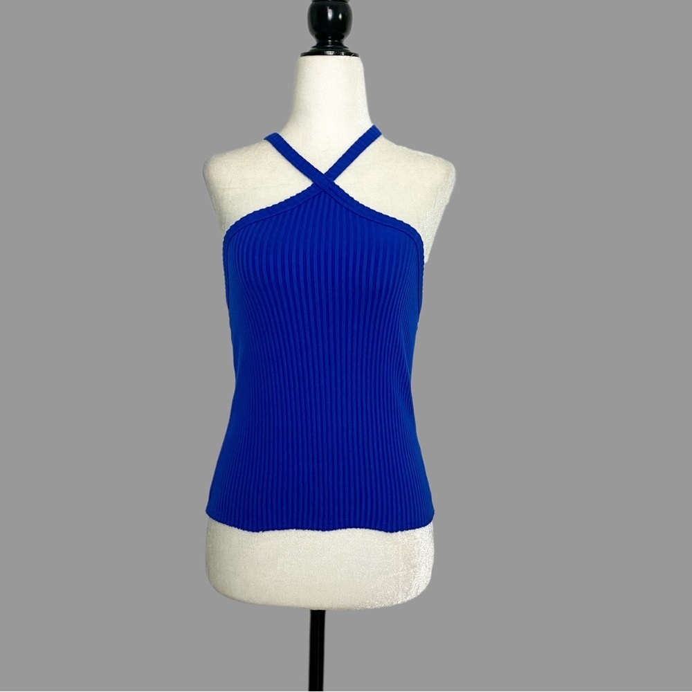 ❤️ XXS ❤️ NWT Anthro Tank Halter Ribbed Size XXS Stretch Cotton Sexy Summer